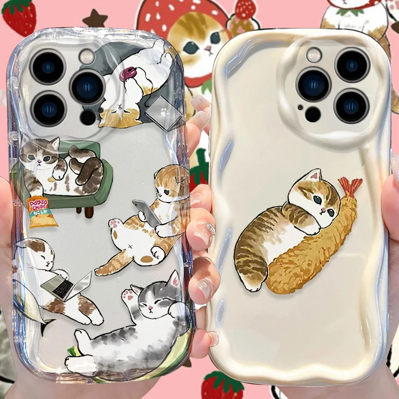 

Чехол Mofusand для iPhone 16 15 14 Pro Max 13 12 Mini 11 XS X XR 8 7 Plus SE 2022 2020, мягкая силиконовая противоударная задняя крышка Funda