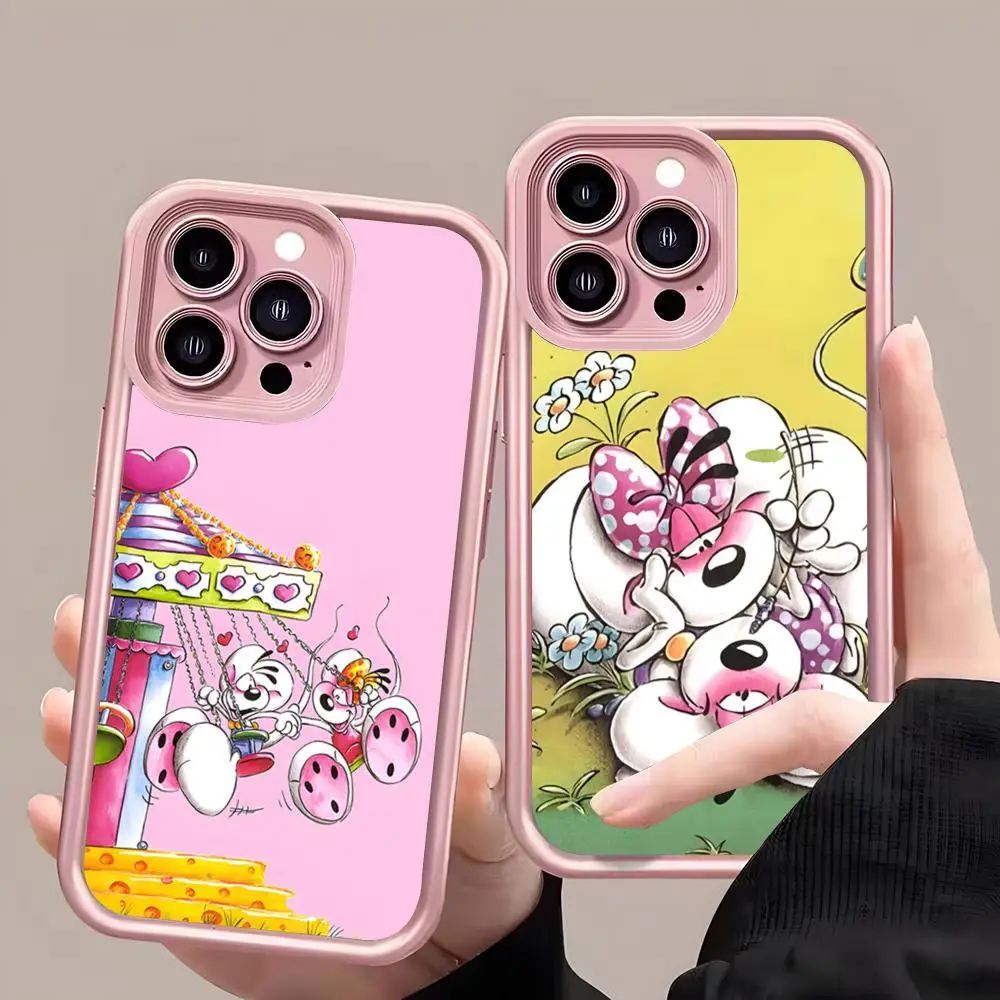 Cartoon D-Diddl Handyhülle für iPhone Air 17 Pro Max 16 E 15 14 Pro Max 13 12 11 Mini Plus Weiche Silikon Rosa Hülle