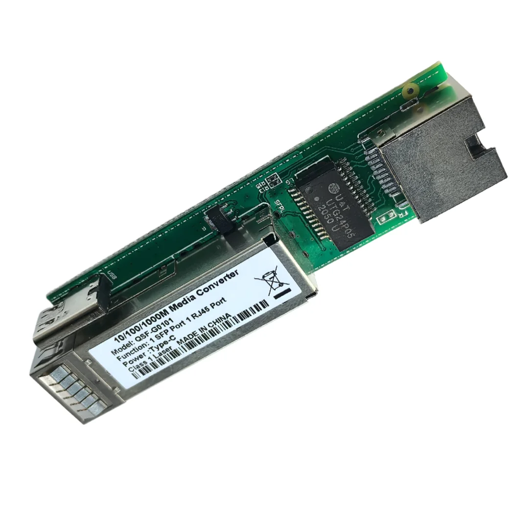 100/1000M Mini Fiber Media Converter Slot SFP Transceiver Module Gigabit PCBA Glasvezel Ethernet Switch 1 SFP Slot 1 RJ45