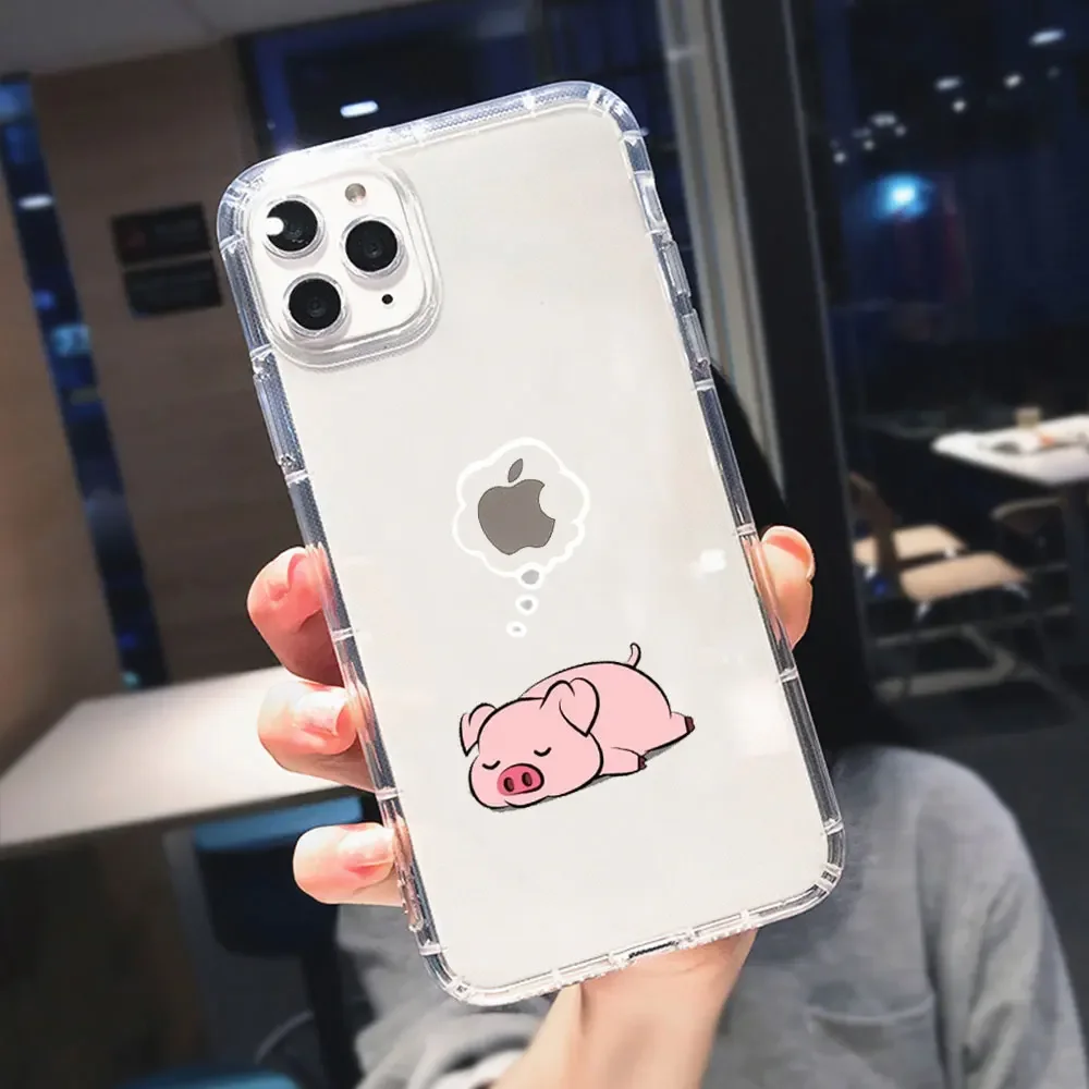 Funny Animal Couple Phone Case for IPhone 11 12 14 13 15 Pro Max Mini XR XS MAX X SE2 7 8Plus Clear Cover Cute Panda Sloth Funda