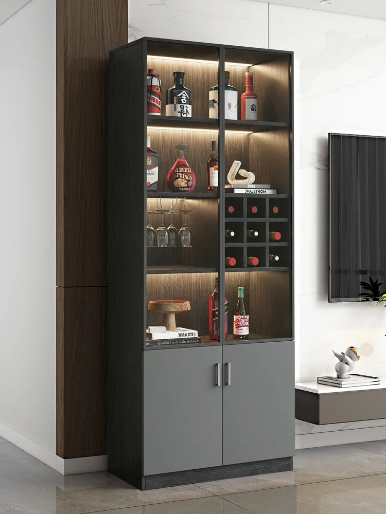 High end luxury wine cabinet display cabinet, living room wall glass door, small vertical cabinet combination wine rack