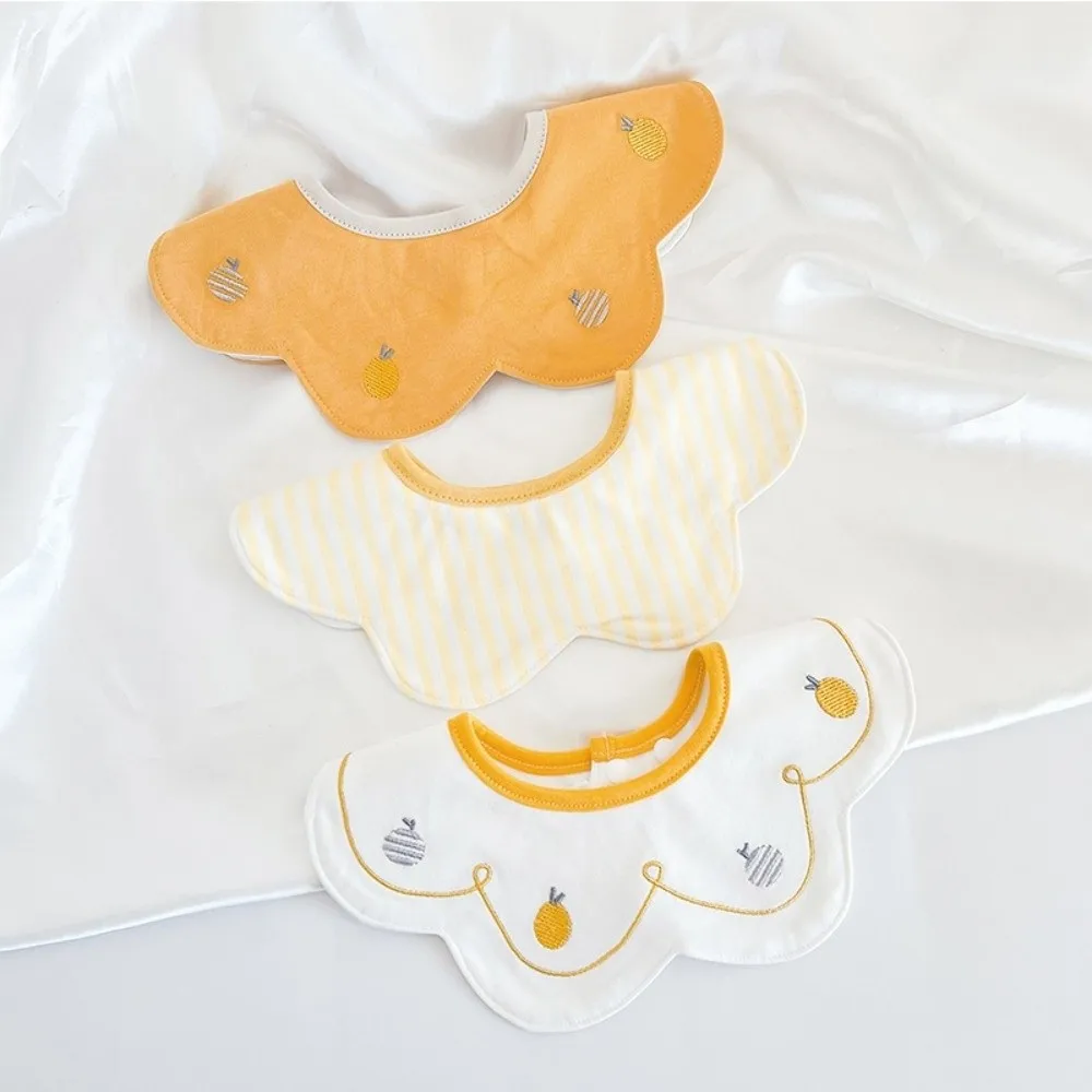 3pcs Set Absorbent Baby Bib Breathable 100% Cotton Summer Bibs Thin Antibacterial Bibs for Baby Girl Boy for Toddler Feeding