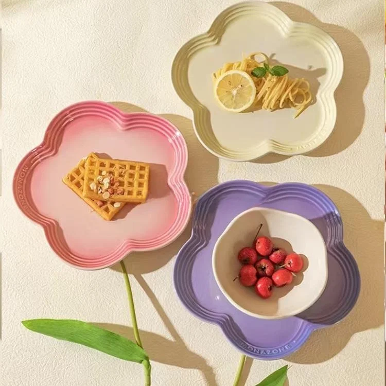 

Высокотемпературная тарелка Cerc LE CREUSET Cool Color Cherry Blossom Pattern Салатная тарелка Французская обеденная посуда для домашнего использования