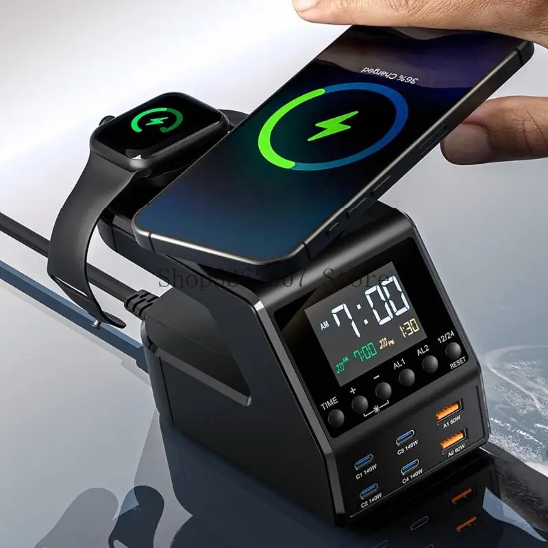 Alarm System 40JB를 특징으로하는 랩탑 용 다기능 240W 충전베이스 8 포트