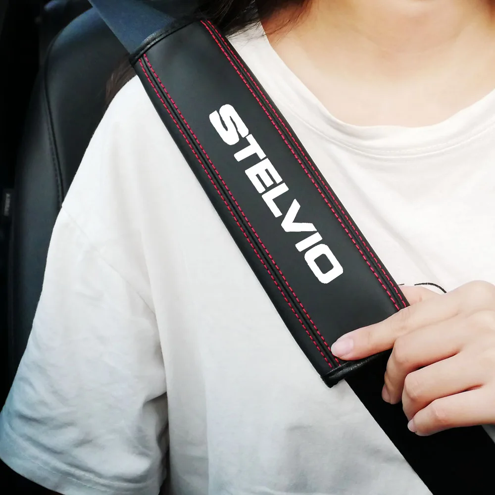 1 Pcs Car Seat Safety Belt Cover Seat Belt Case Protector Shoulder Strap Pad for Alfa Romeo 147 156 159 Giulia Stelvio Giulietta