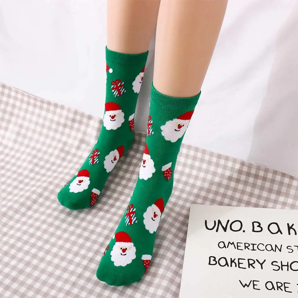 Cute Sweet Cotton  Hosiery Elk Fashion Design Girls Gift Korean Style Socks Christmas Socks Mid-Tube Socks Women Socks