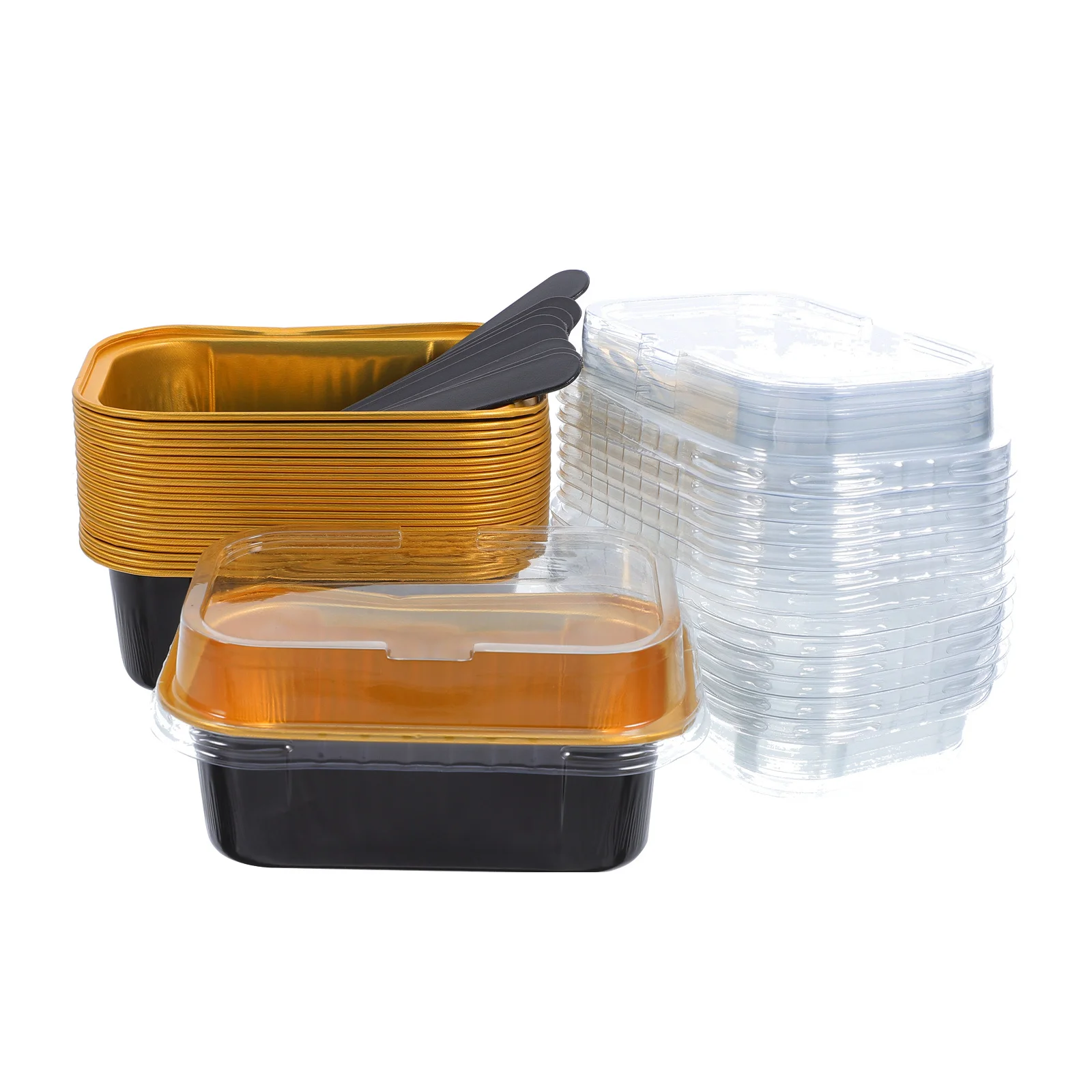 

50 комплектов мини-формы для хлеба из фольги с крышками 4,2x2,8x1,3 дюйма, бытовая коробка для торта, термостойкая до 220F, морозильная камера, сейф для выпечки карамели