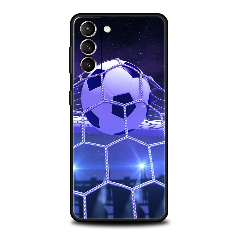 삼성 갤럭시 S24 S23 S22 S20 S21 FE 울트라 S10 S10E S9 S8 플러스 5G 실리콘 충격 방지 휴대폰 커버, 축구 스포츠 케이스