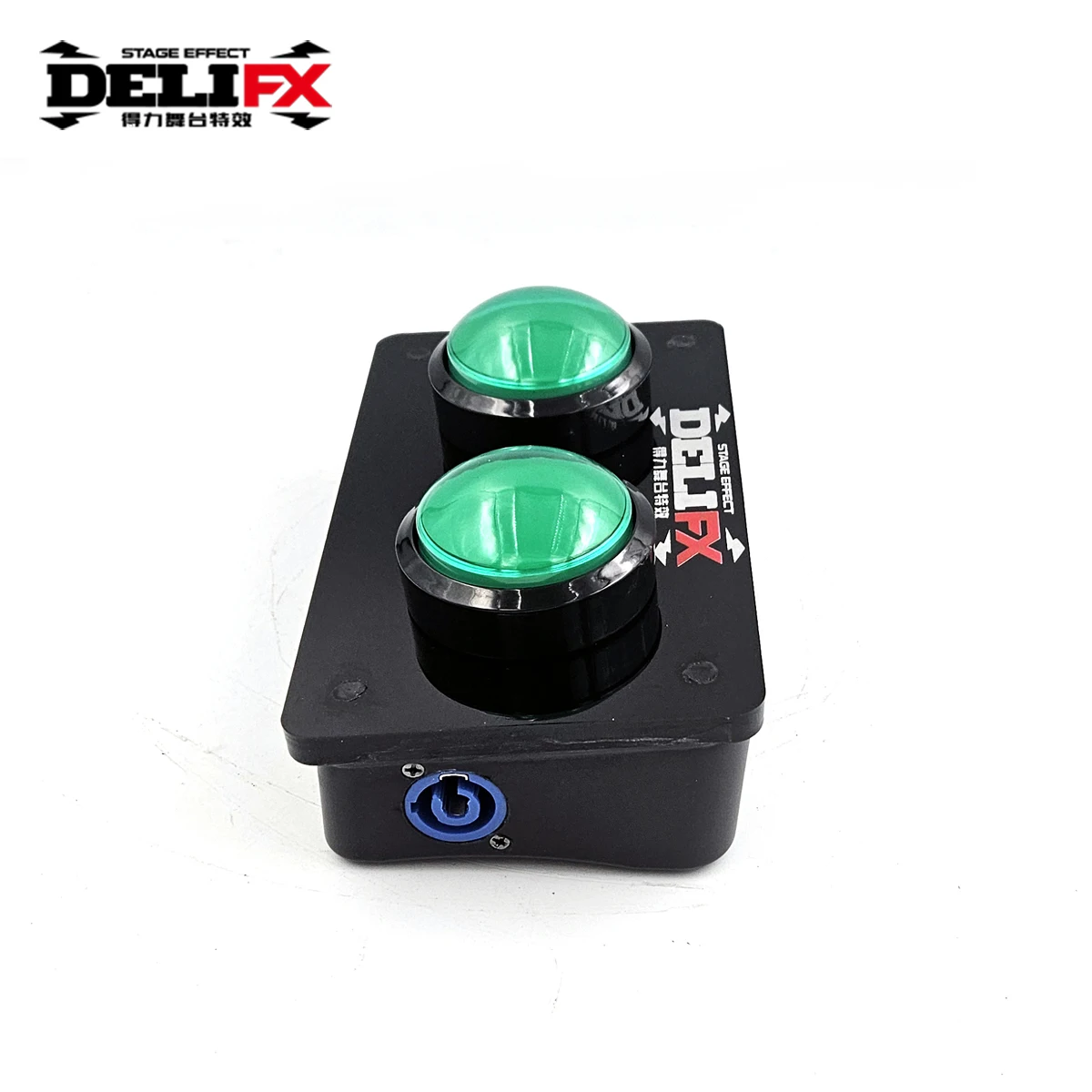 2026new DELIFX 2 Big Green Electric Power Button for Gender Reveal Blasters 4-way Dj Stage Controller for CO2 Cannons and Fire M