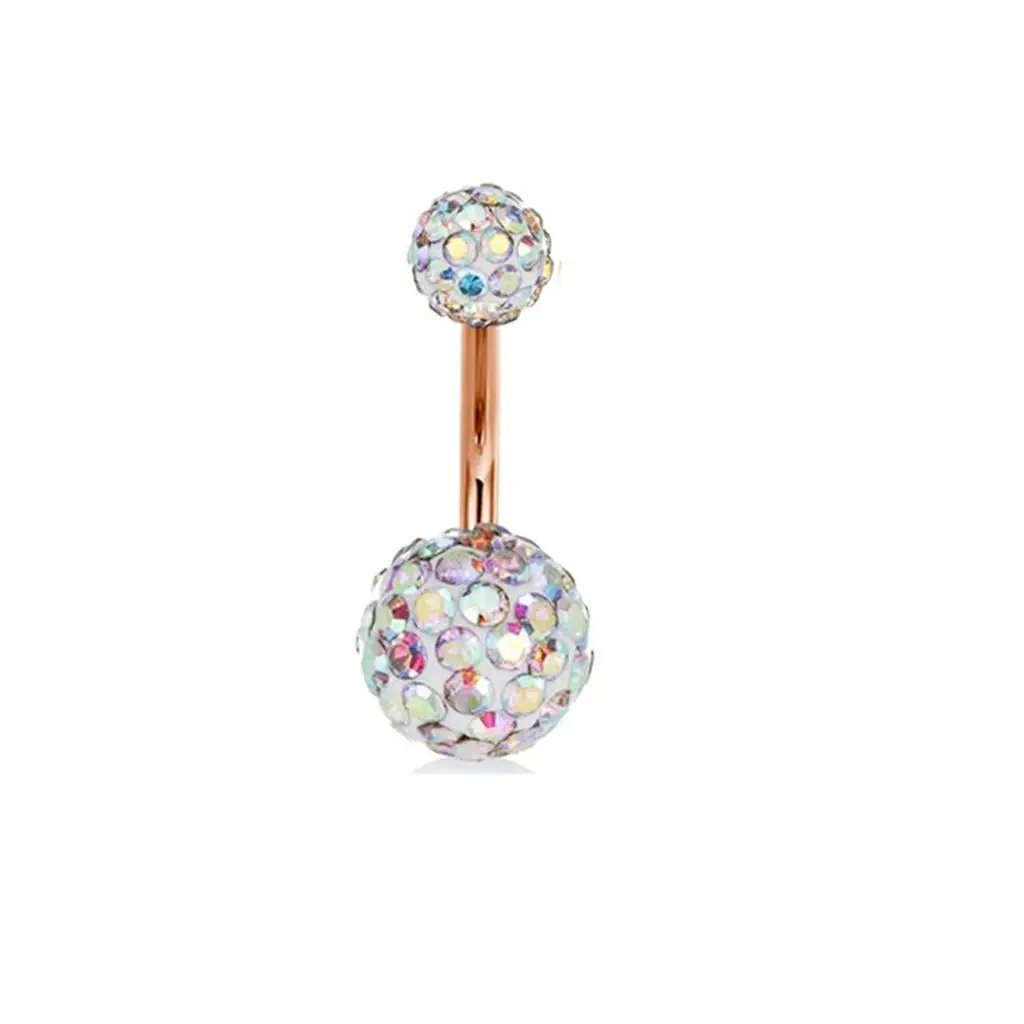 Belly Button Rings 14 Dangle Reverse Cz Stainless Steel Dangle Navel Barbell for Women