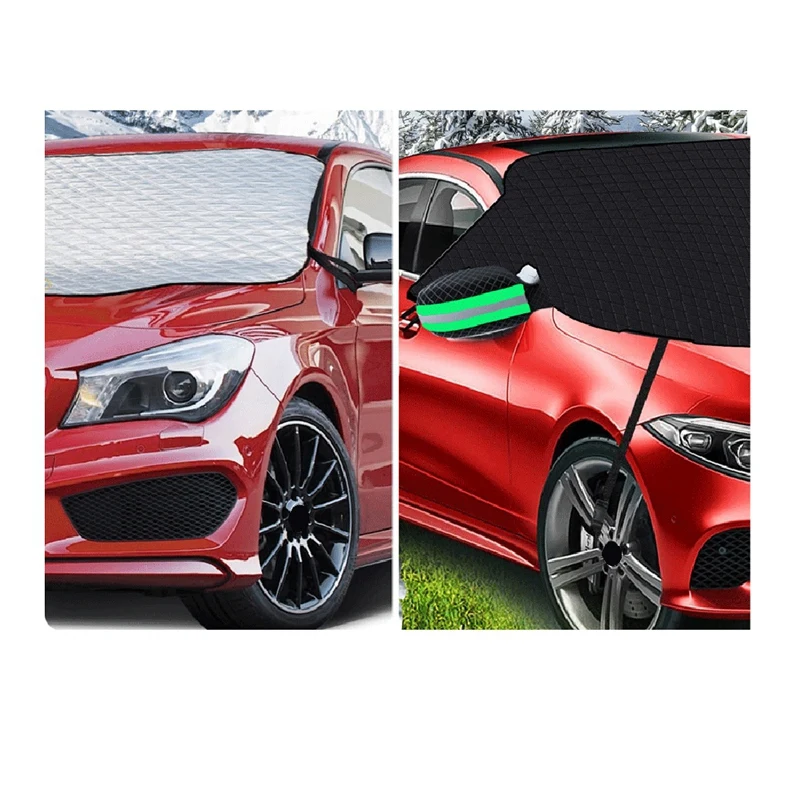 Car Windshield Snow Cover For Ice And Snow,Winter Car Snow Cover With Magnetic Edges And Windproof Webbing Straps Parts