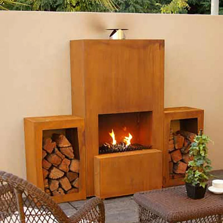 

Corten Steel Metal BBQ Fire Pit Outdoor