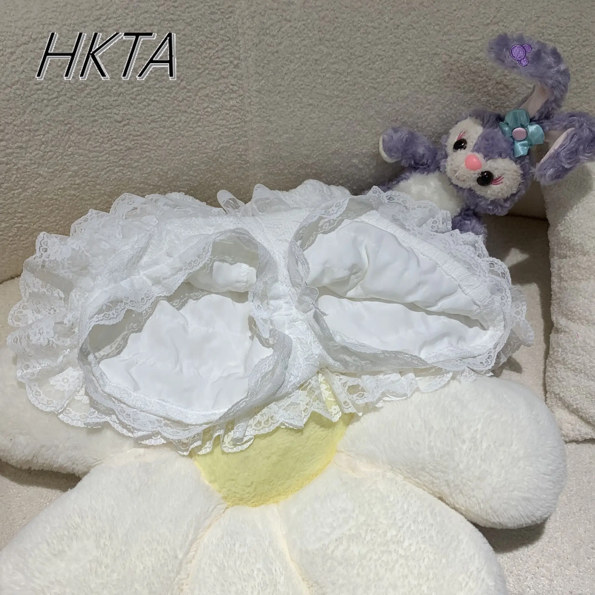 달콤하고 귀여운 캐스케이드 화이트 퍼프 숏 스커트 퀼로트 여성 카와이 캐주얼 하이웨이스트 레이스 여름 케이크 로리타 버드 미니 스커트 소녀