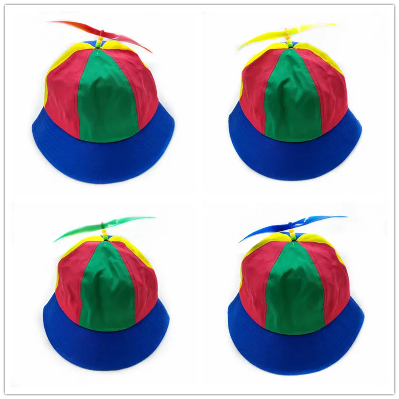 20 Colors Funny Propeller Rainbow Helicopter Baseball Cap Size S&L Unisex Kids Teens Small Heads Top Hat for Men Women