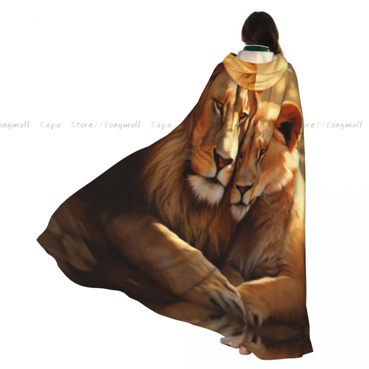 

Witch Cloak Romantic Lions Halloween Cosplay Costume Unisex Adult Cloak Retro Ages Cape