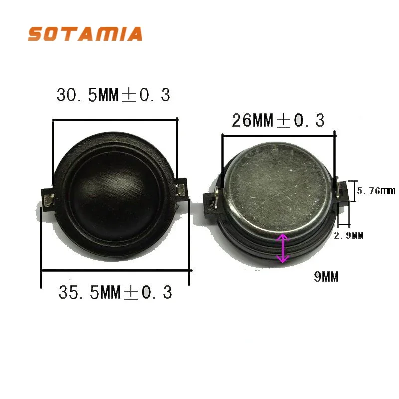 SOTAMIA 2Pcs Mini Hochtöner Audio Lautsprecher 30mm 4/6/8 Ohm 10W Seide Film Höhen Lautsprecher Neodym Lautsprecher DIY Home Audio