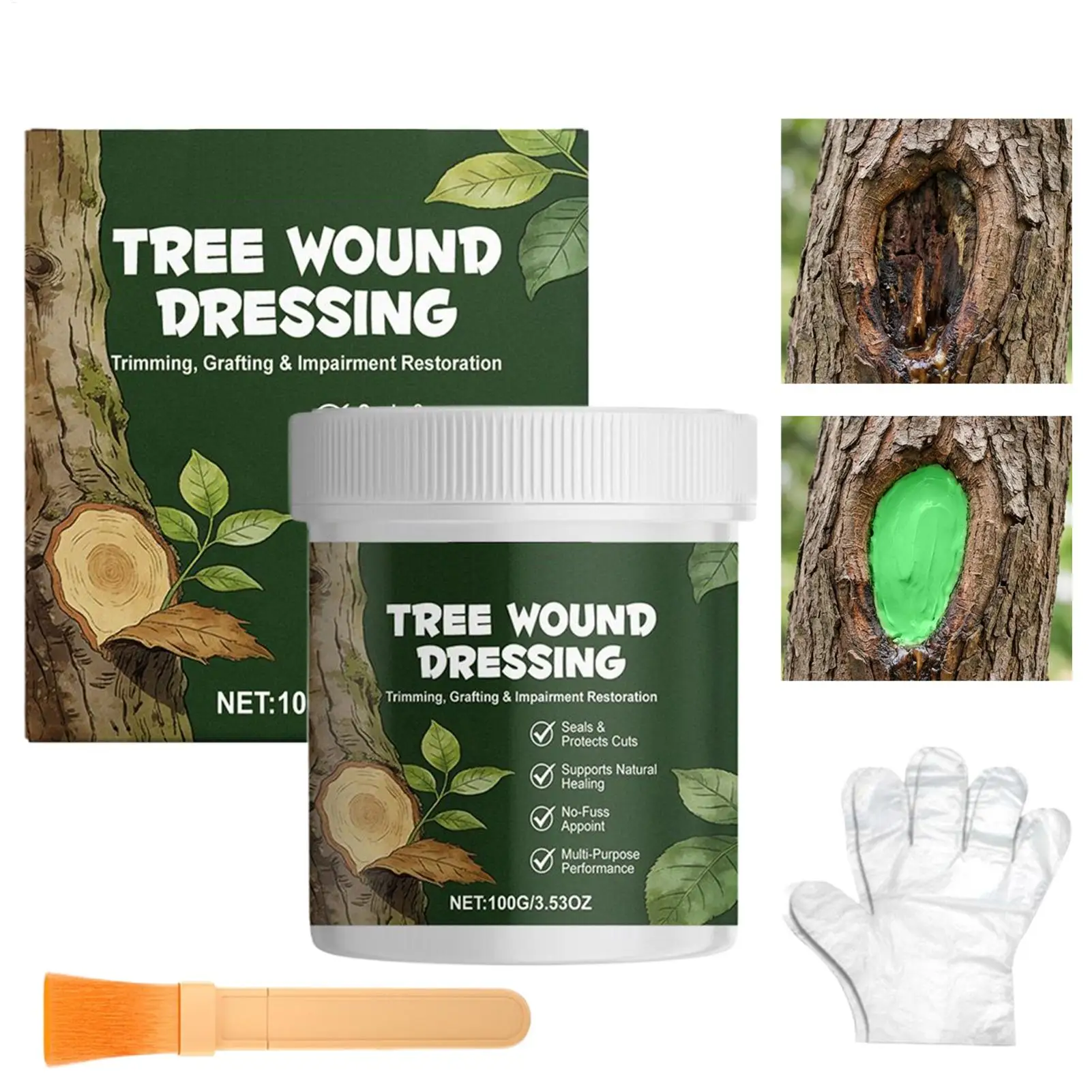 Grafting Tree Sealer Tree Wound Cut Paste Plant Restoring Regrowth Sealant Smear Agent Protection Gardening Paste with brush
