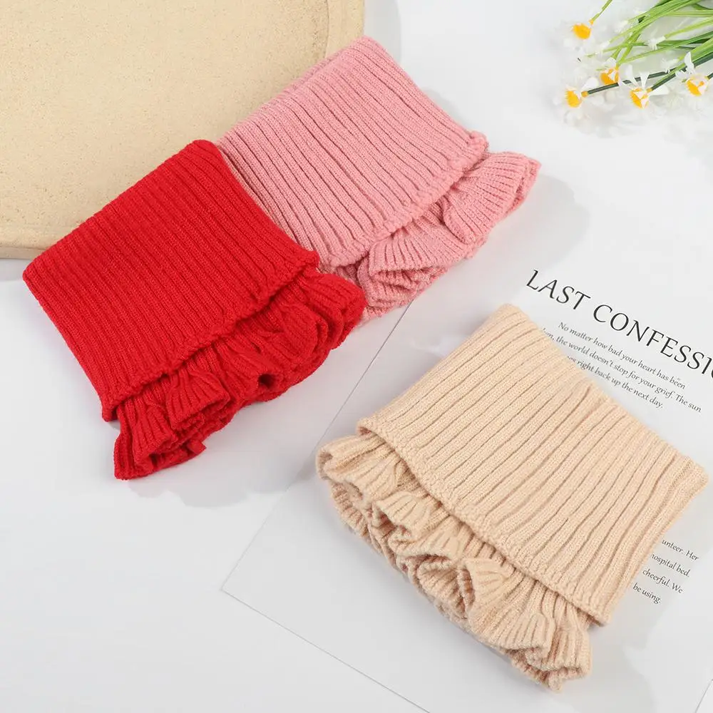 Fashion Warm Knitted Fake Collar Windproof With Wooden Ears Scarf Detachable Winter Neck Warmer Men Women