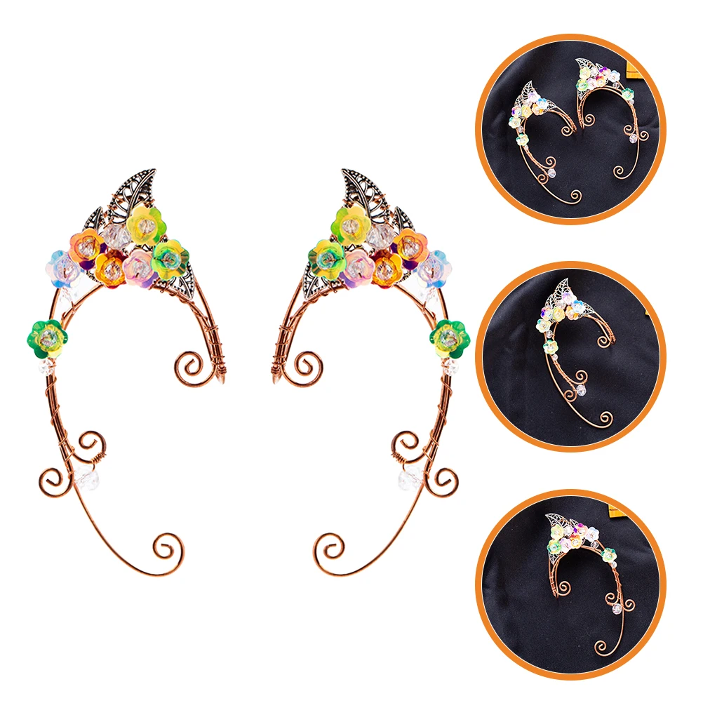 

Colorful Fairy Cuff Earrings Non Piercing Lightweight Comfortable Elf Ears Elf Ear Cuffs for Women Cosplay Accessories