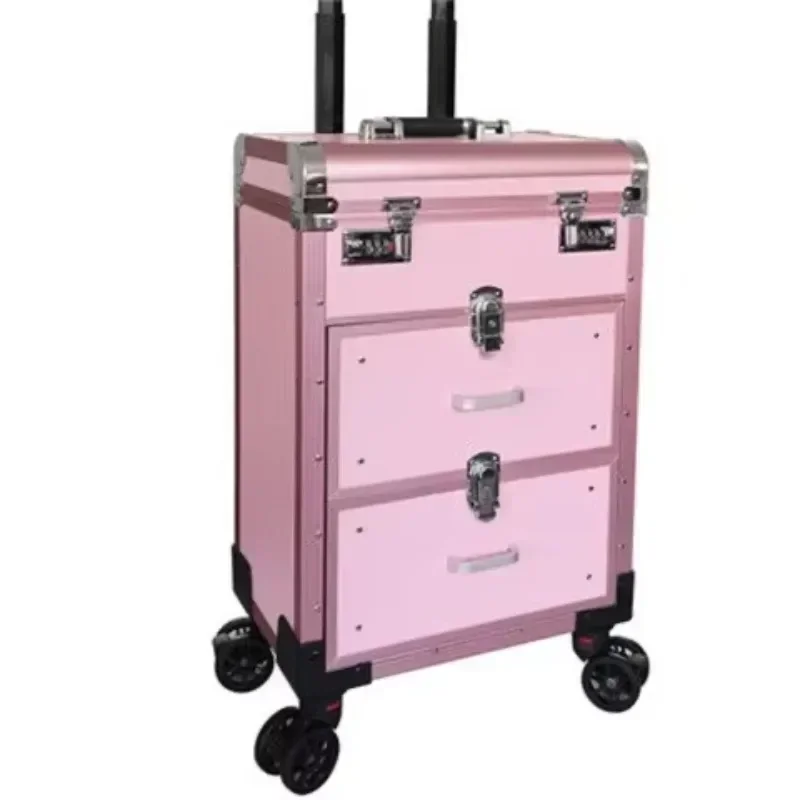 Hot sales Professional Makeup Case Large Capacity Rolling Wheels Travel Suitcase Cosmetic Caseon Beauty Nail Tattoo Manicure