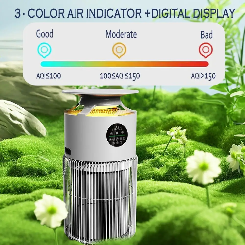 Purificatore d'aria per stanze di animali domestici con triplo filtro e carbone HEPA per la rimozione degli odori e della pelliccia