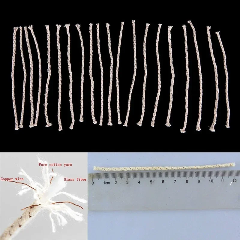 20pcs/lot New Cotton Core Wick For Kerosene Alcohol Lamp Durable Wicks For DIY Wheel Kerosene Oil Lighter Candle Making Tools