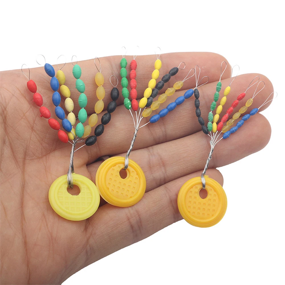 Fishing Stop Beads 30pcs Rubber Oval Stoppers For Securing Position On Monofilament And Fluorocarbon Lines