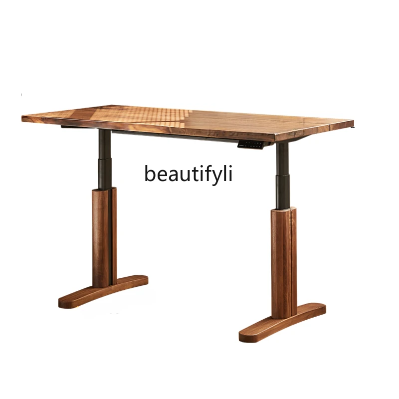 

Electric Lifting Desk Solid Wood Desk Computer Desk Adjustable Workbench Study Table