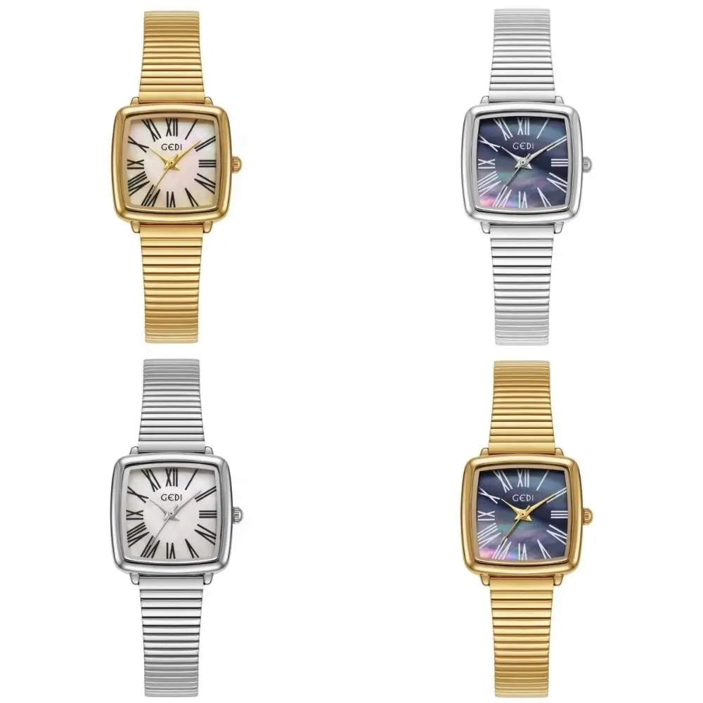 Fashion Stainless Steel Ladies' Watch Vintage Polished Gold Quartz Watch Precision Square Japan Movement Watch Evening