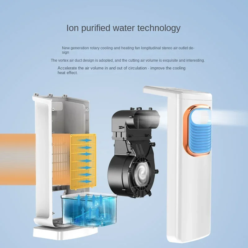 차갑고 따뜻한 모바일 소형 에어컨 선풍기, 가정용 에너지 절약 및 에너지 절약, 빠른 난방 선풍기 히터, 220V