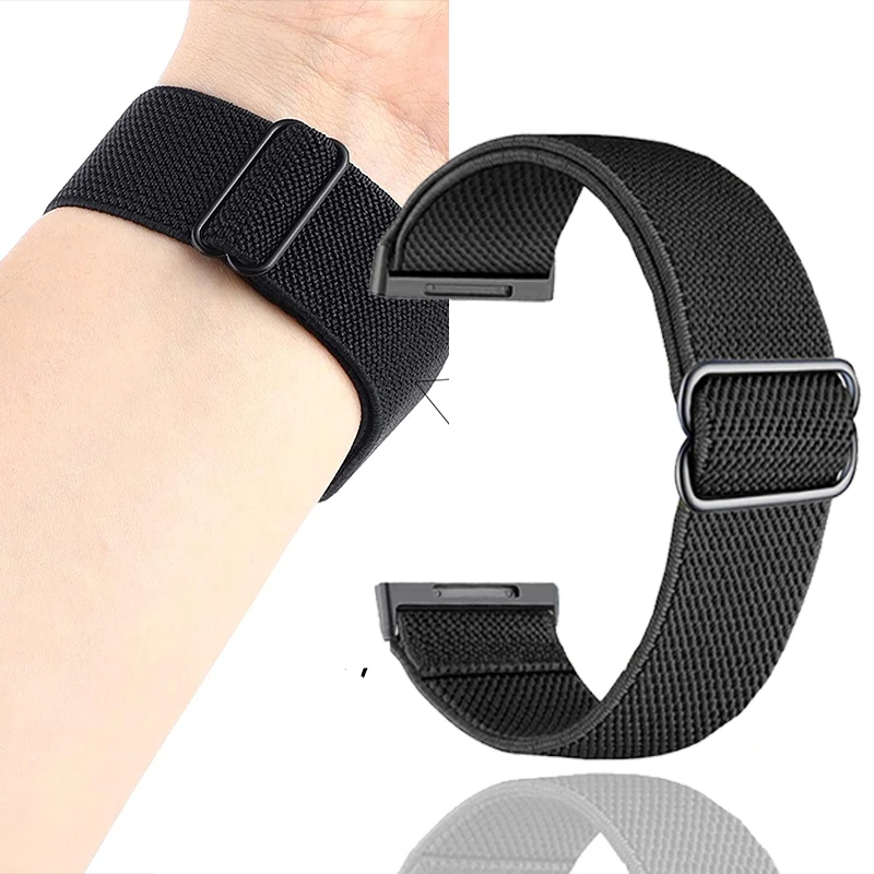 Strap for Fitbit Versa 4 3 2 1 Versa Lite Band Adjustable Elastic Woven Nylon Loop Sport Watchband Bracelet Fitbit Sense Band