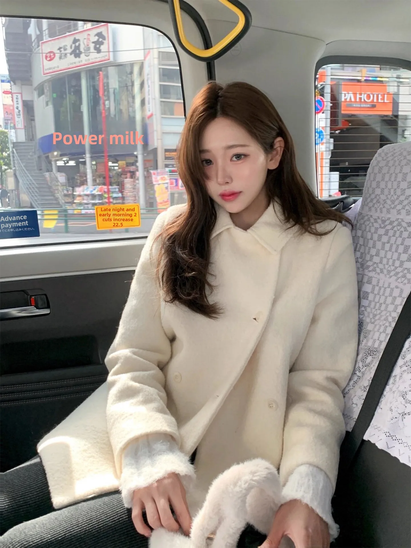 

Korean Sle Women's Mid-Length Woolen Coat Double-Breasted Pure Color Versatile Winter Faion Commute Loose Fit Long Sve