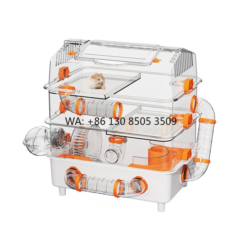 

All-in-One 3-Story Hamster Cage, Large Multi-Functional Enclosure for Small Pets with Play Area & Hideouts