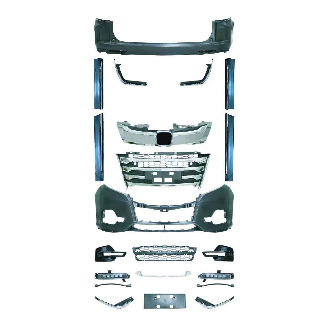 

High quality Auto parts Body kit for 2015-2018 Honda Odyssey upgrade to 2020 Odyssey front and rear bumper with grille