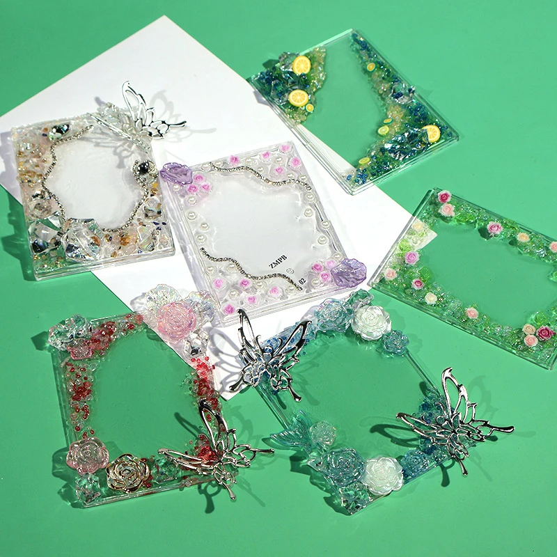 Creative Butterfly Flower Card Brick Decoration Card Sleeve Photocard Display Holder Photo Frame Small Card Protective Cover