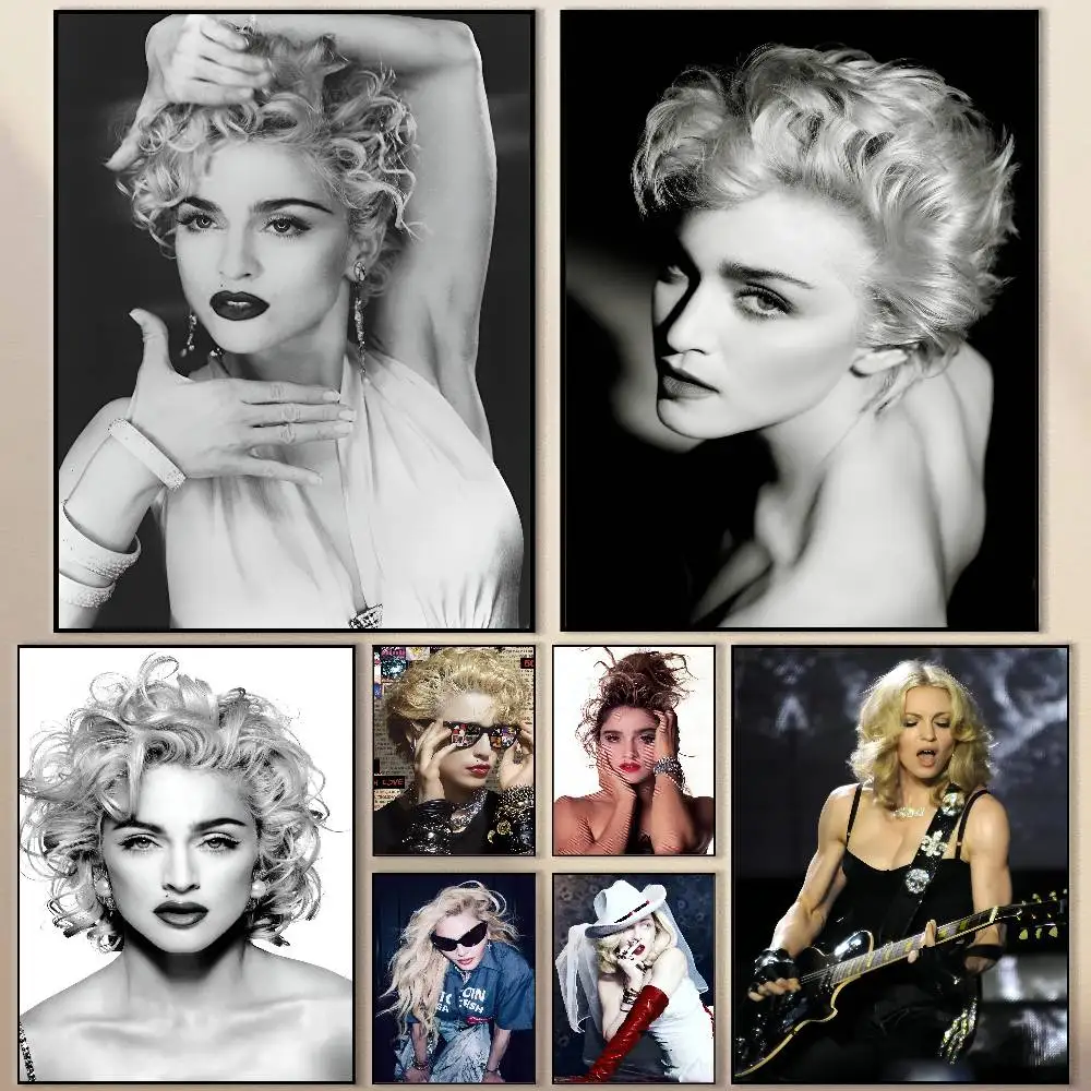 

Popular Famous Singer And Actor Madonna 80s Poster Modern Waterproof HD Wall Art Decal Self-Adhesive Aesthetic Decor For Home Li
