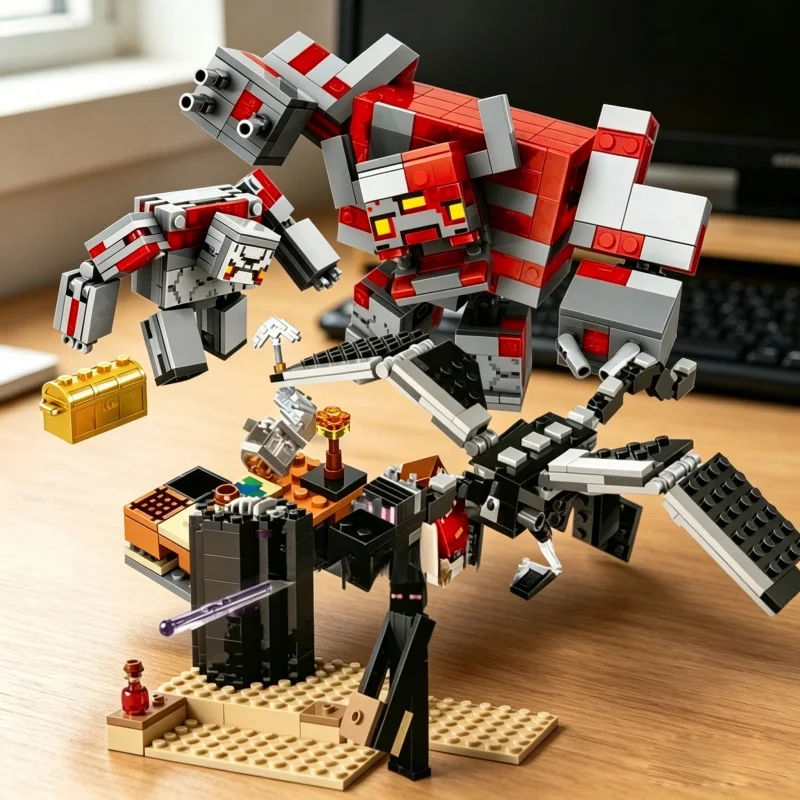 Redstone Battle End Portal Dragon Farm Village Building Block Bricks Gift Toys for Birthday Gifts