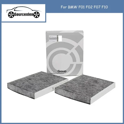 Filtro de cabina genuino para BMW F01 F02 F07 F10 64119163329 64119272642   Juego de filtros de cabina activados por carbón 64119163328 927264
