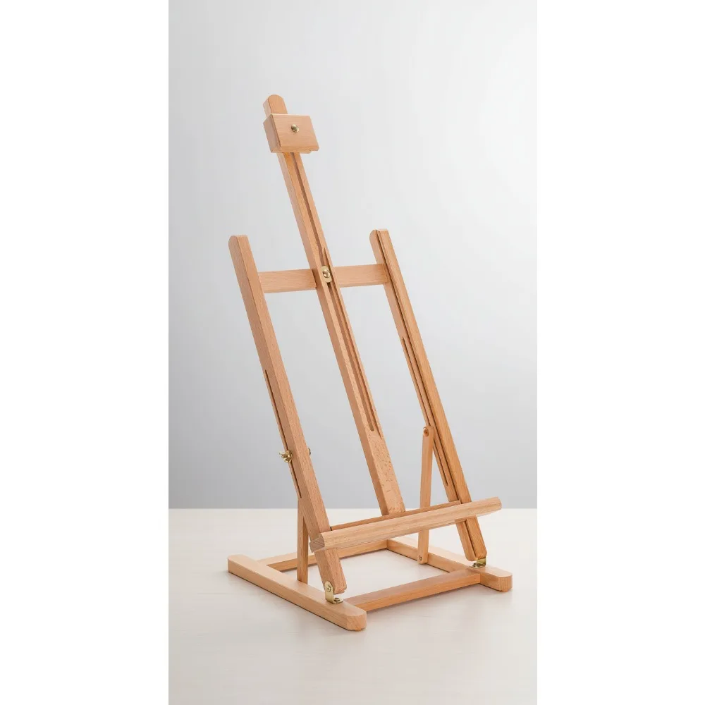 

Регулируемый деревянный настольный мольберт с H-образной рамой для рисования — портативная холщовая подставка для художника вмещает произведение искусства 22 дюйма