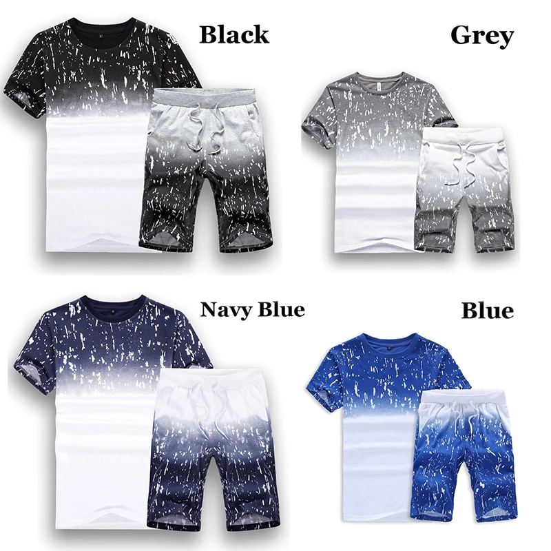 

New Men's Outfit Summer Short Sleeve T Shirt Set Fashion 2 Piece Sportwear 3D Printed Casual shorts Sweatshirt Men's Tracksuit