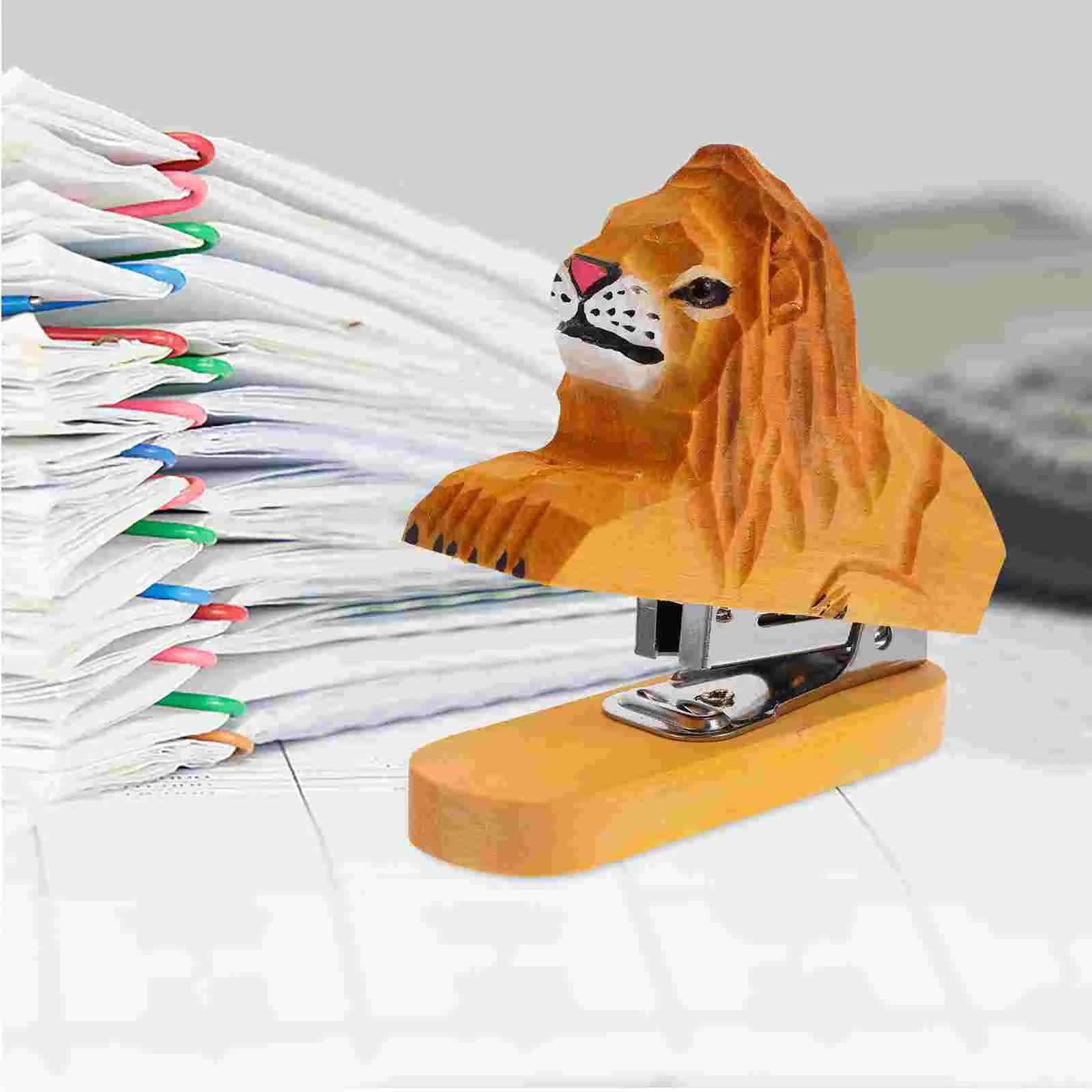 Decor Wood Animal Ornament Reusable Stapler Book Office Commercial Household Small