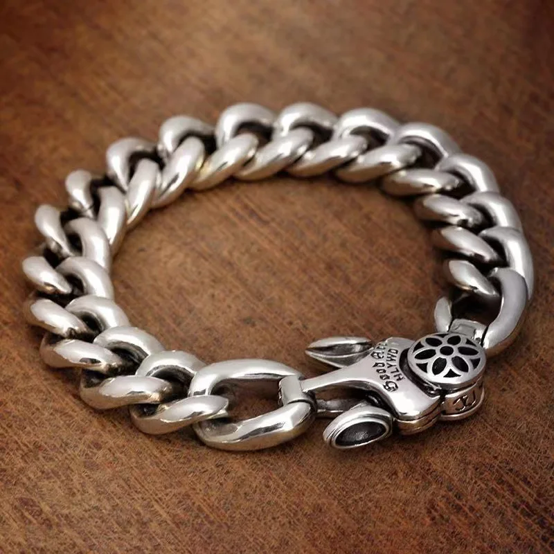 

Simple And Good Art 13.5mm Thick And Heavy Men's Silver Bracelet Buckle Luxury Quality Jewelry Fashion Exquisite Jewelry Elegant
