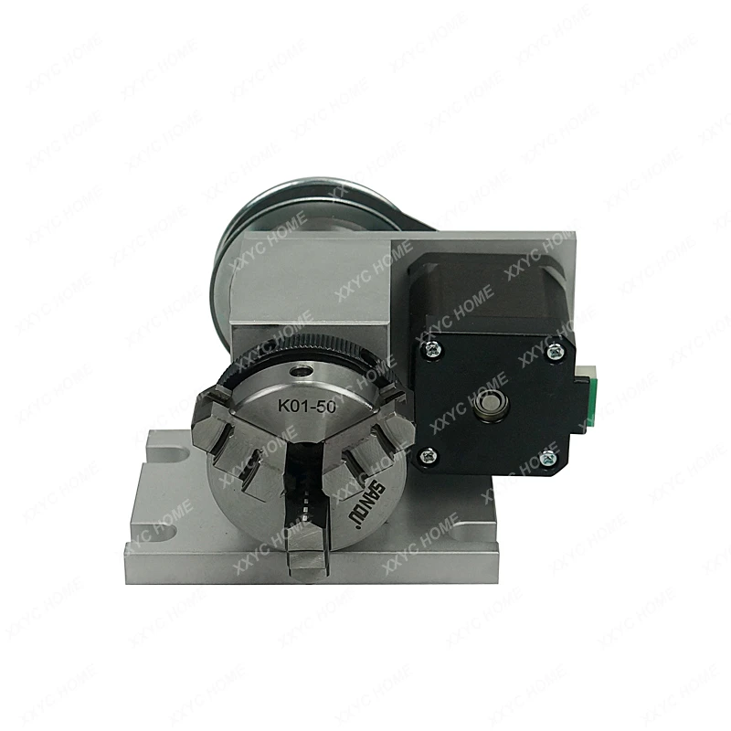 50mm cnc rotary axis kit 4th axis 3 jaw chuck two phase 42 stepper motor tailstock for lathe cnc router engraver milling machine