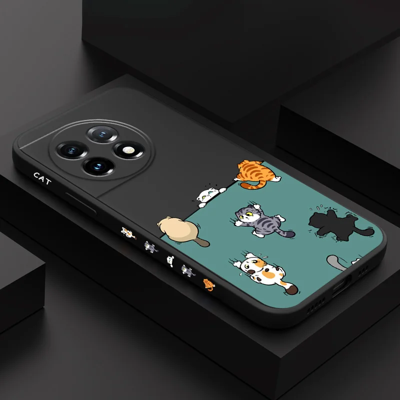 

Cute Climbing Cat Phone Case For Oneplus 13 13R 12 12R 11 11R 10 10R 10T 9R 9RT 9 8T 8 7 7T Pro 5G Liquid Silicone Cover