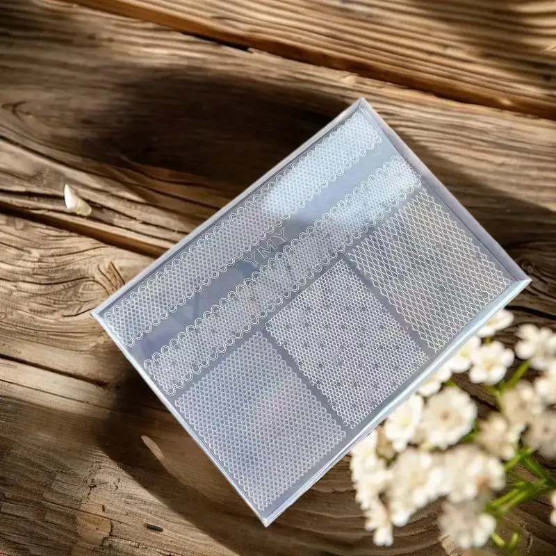 Stampi per unghie 3D in silicone fai da te, modelli di design trasparenti per nail art con nastro in pizzo, decorazioni per gioielli artigianali