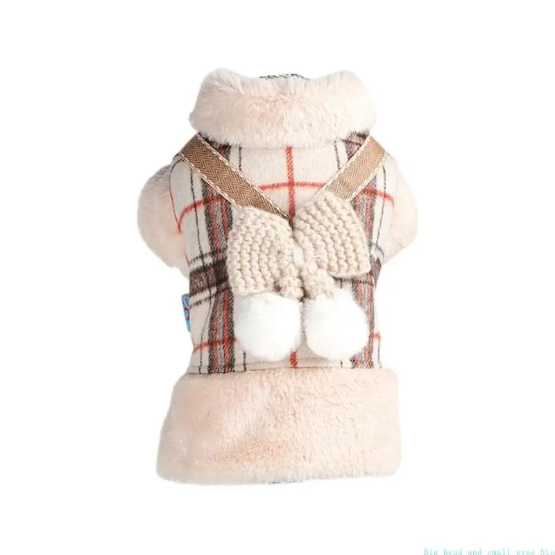 581C Dog Jackets Fleece Lined Warm Dog Coat Winter Cold Weather Dogs Coat for Puppies Pet Thickened Outfits for Outdoor Indoor