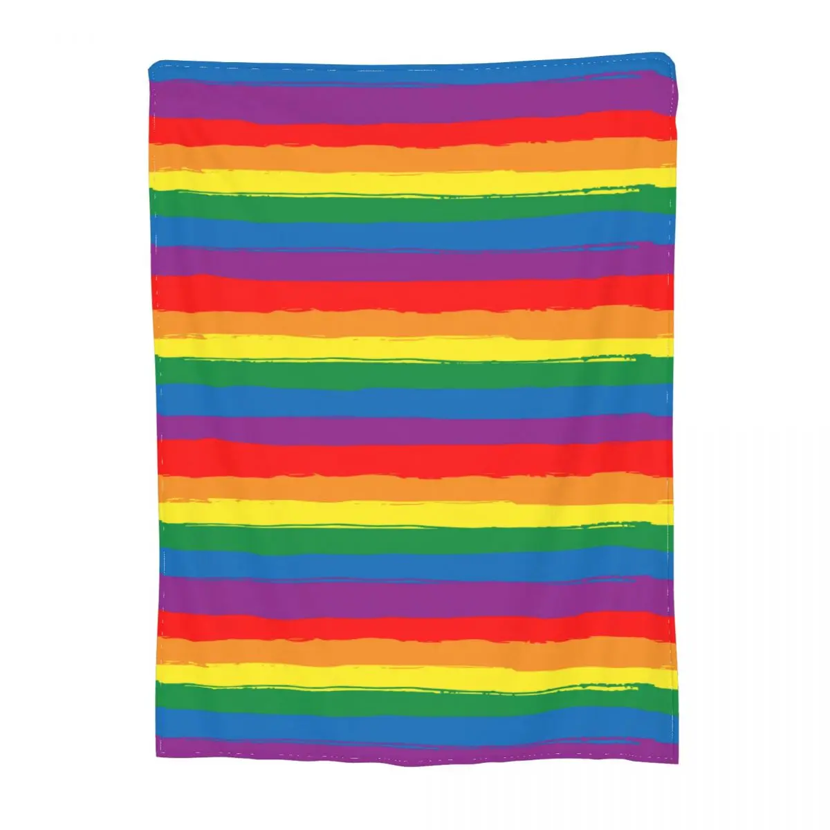 

LGBT Flag Homosexual Merch Blanket Flannel Suit for All Season Home Hand-drawn Rainbow Striped Throw Blankets