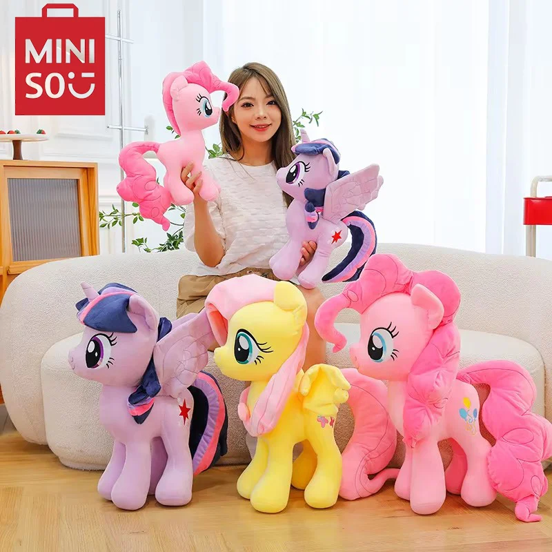 MINISO-My Little Pony Butter Anime Peluche, Twilight, Rotterdam, KLE, Fluttershy, Pinkie Pie Cartoon, Ornement doux, Jouet Kawaii, Cadeau d'anniversaire pour enfant