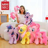 MINISO My Little Pony Plush Doll Anime Twilight Sparkle Fluttershy Pinkie Pie Cartoon Soft Ornament Birthday Kawaii Toy Kid Gift