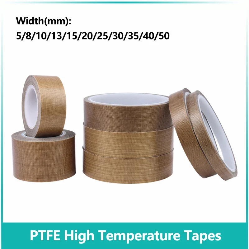 

Width 5mm ~ 50mm PTFE Tape Adhesive Cloth Insulated Thickness 0.13mm 0.18mm High Temperature Resistant 300℃ Sealing PTFE Tapes